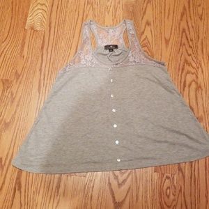 Gray lace tank